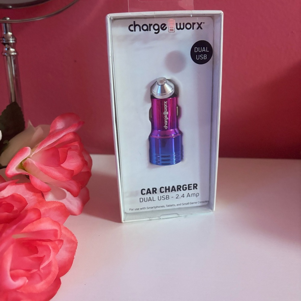 Purple Dual USB Car Charger